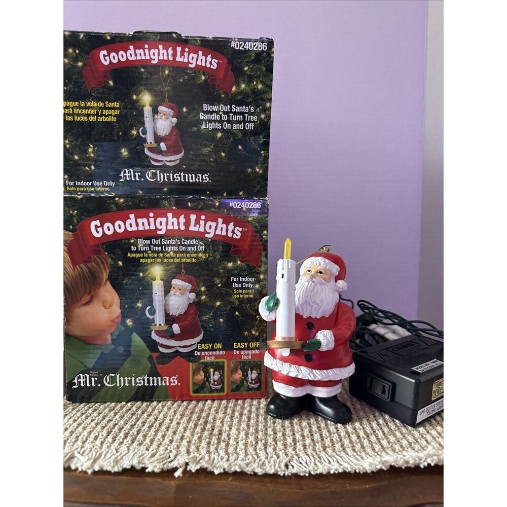 Goodnight Lights - Blow Out Santa’s Candle for On/Off Tree Lights - Mr Christmas